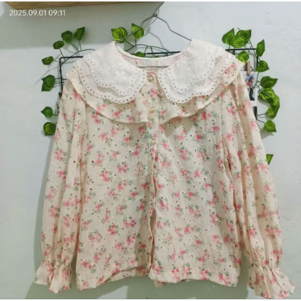 PL kemeja bunga pink