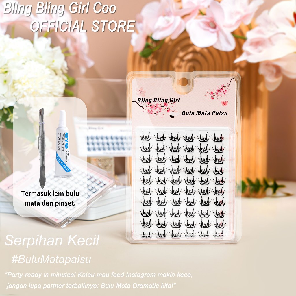 Bling Bling Girl Serpihan Kecil Bulu Mata Palsu Extension 10 Baris Kapasitas Besar