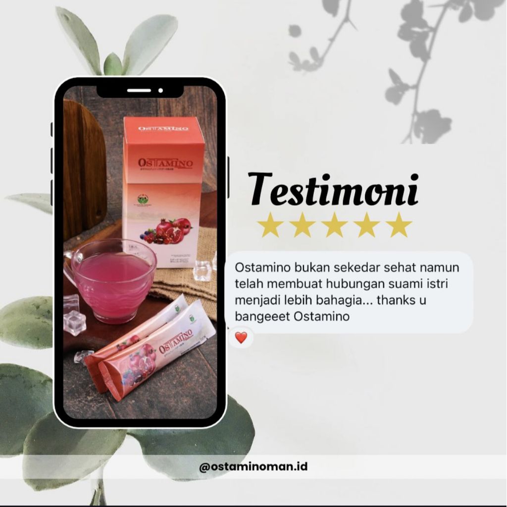Ostamino Power Charge 1x Minuman Pria Rasa Delima Kemasan Hemat 1 sachet dan 3 sachets