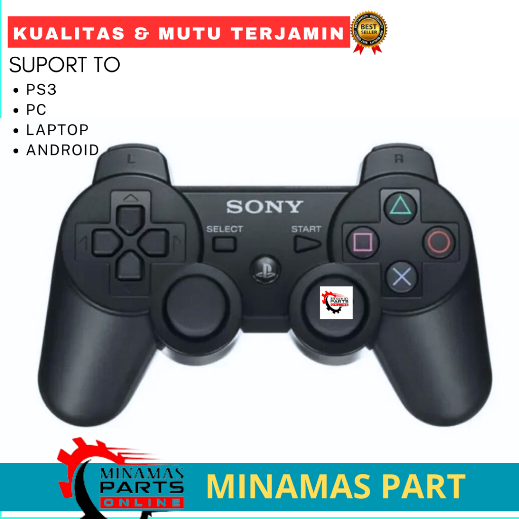 Stik PS3 Original pabrik Stick PS3 Ori pabrik Getar 2 motor Stik PC LAPTOP ANDROID WIRELESS ORIGINAL