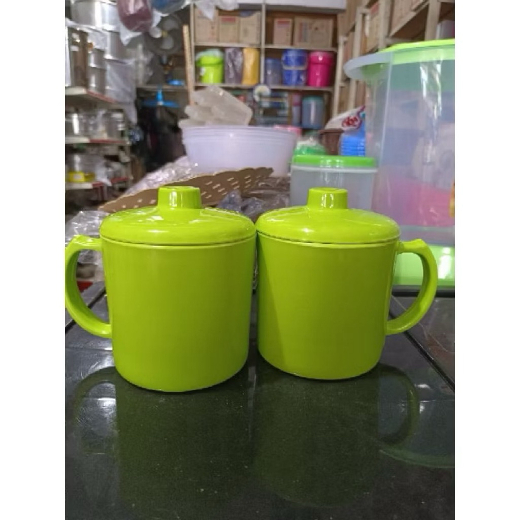 Gelas Cangkir Melamin / Mug tutup Melamin