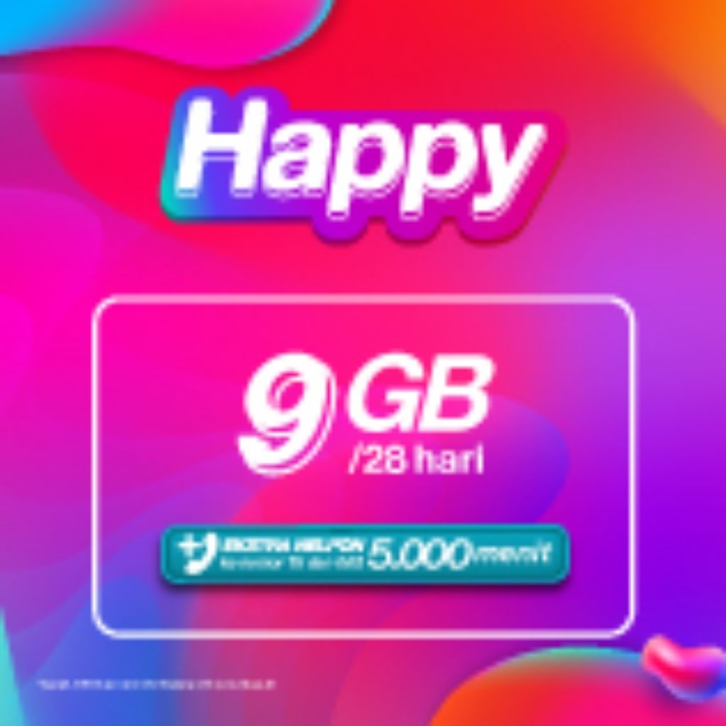 PAKET KUOTA DATA TRI HAPPY BULANAN 7GB 9GB 11GB 15GB 20GB 26GB 35GB 50GB 82GB 100GB