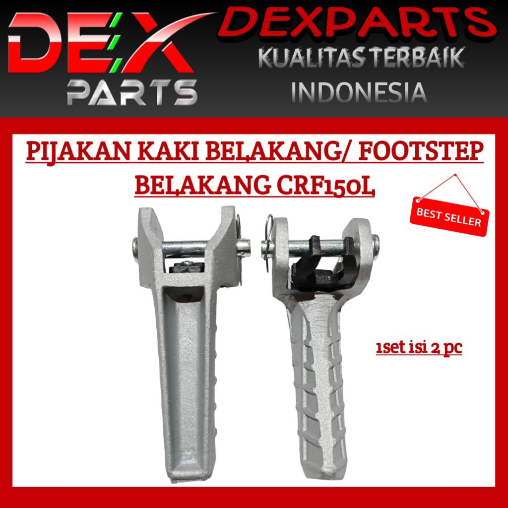 PIJAKAN KAKI/FOOTSTEP BELAKANG CRF150L SILVER