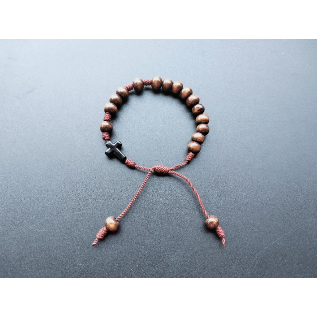 G669 GELANG ROSARIO KAYU GELANG SALIB KATOLIK