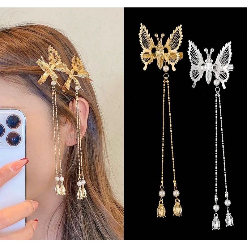 <SJA> Jepitan Rambut Kupu-kupu Bergerak Klip Rambut Kupu-kupu Bergerak  / Jepitan Kupu-kupu Rumbai /