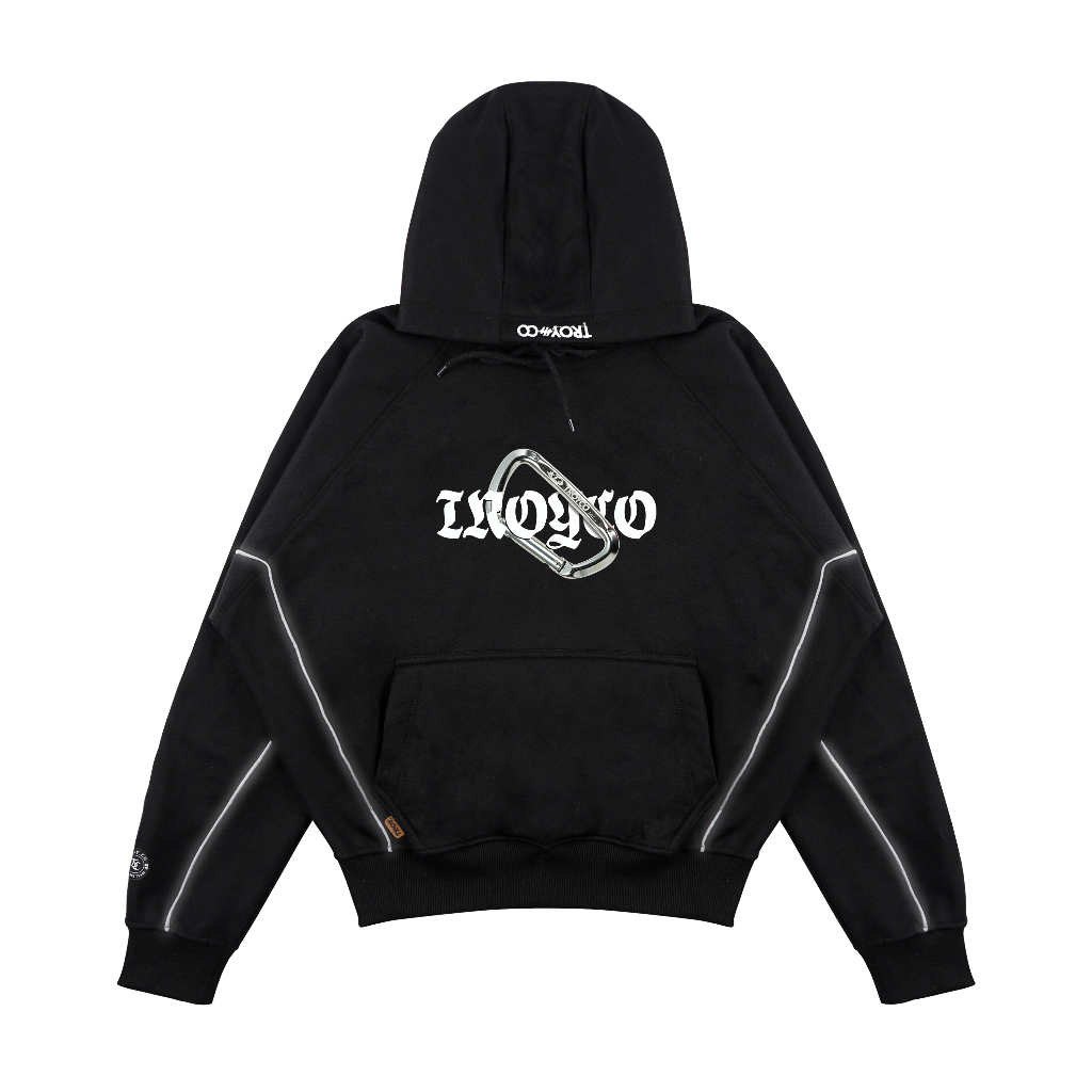 Troy Company Boxy Hoodie Starlight Black Carabiner - Hoodie Boxy Reflective Hitam BSH 3408