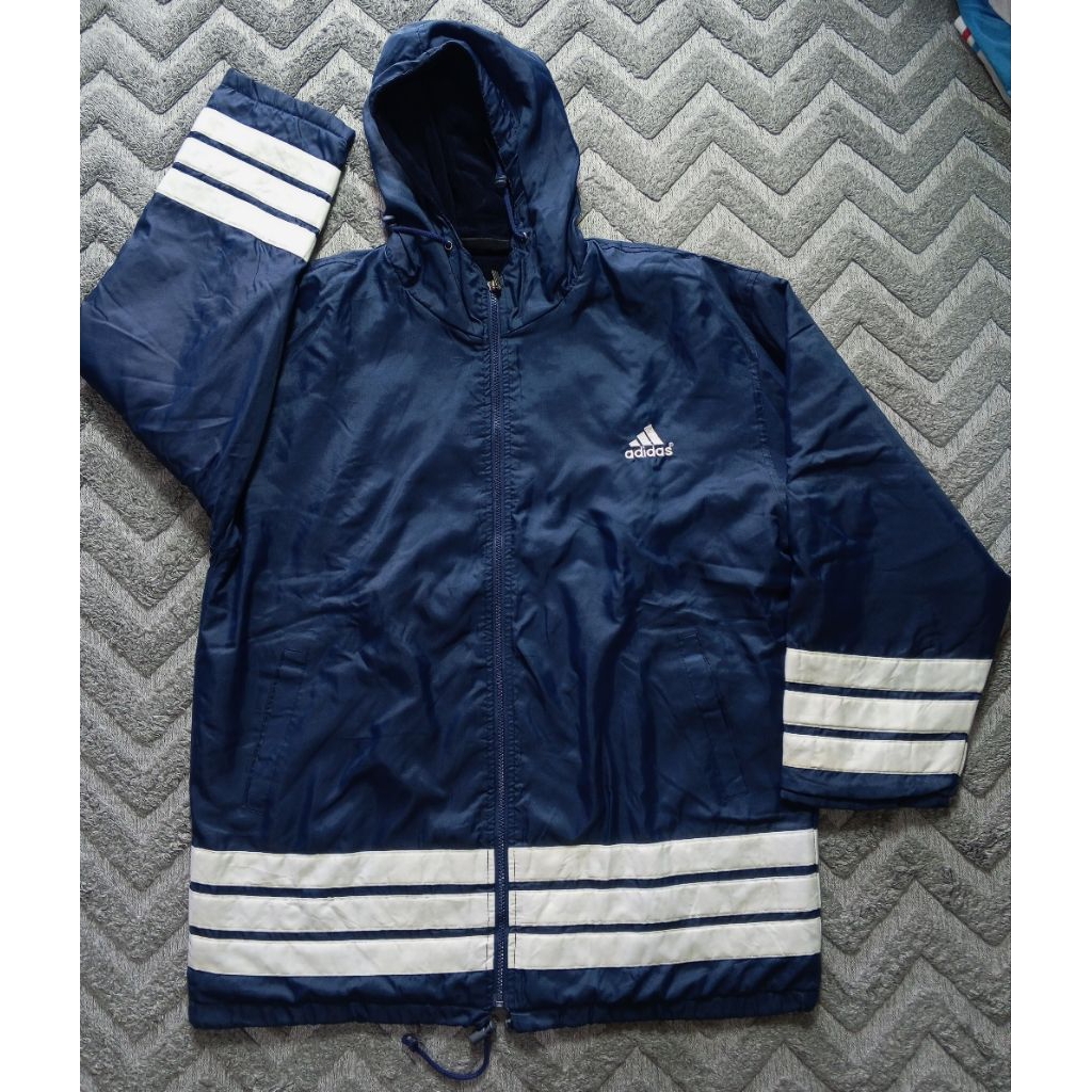Jaket Vintage Adidas Adi das Outdoor Hoodie Jacket Windbreaker Waterproof Hiking Hiking Motoran Spor