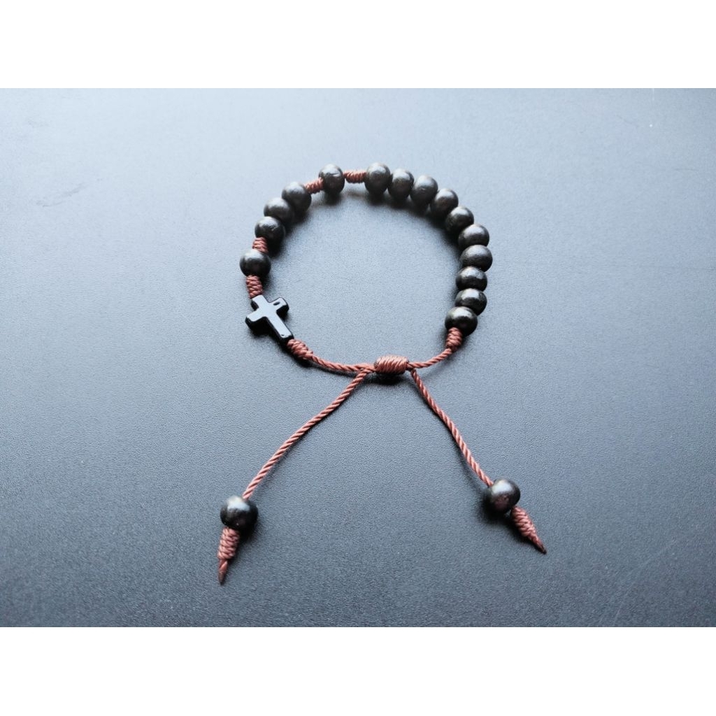 G675 GELANG ROSARIO KAYU GELANG SALIB KATOLIK