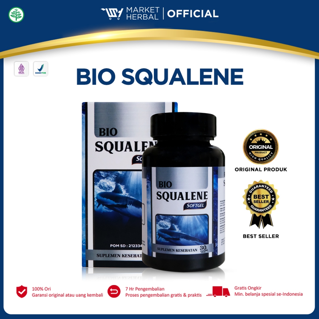 BIO SQUALENE ORIGINAL Minyak Ikan Anak Minyak Ikan Dewasa Minyak Ikan Omega 3 6 9 Bpom Halal Mui