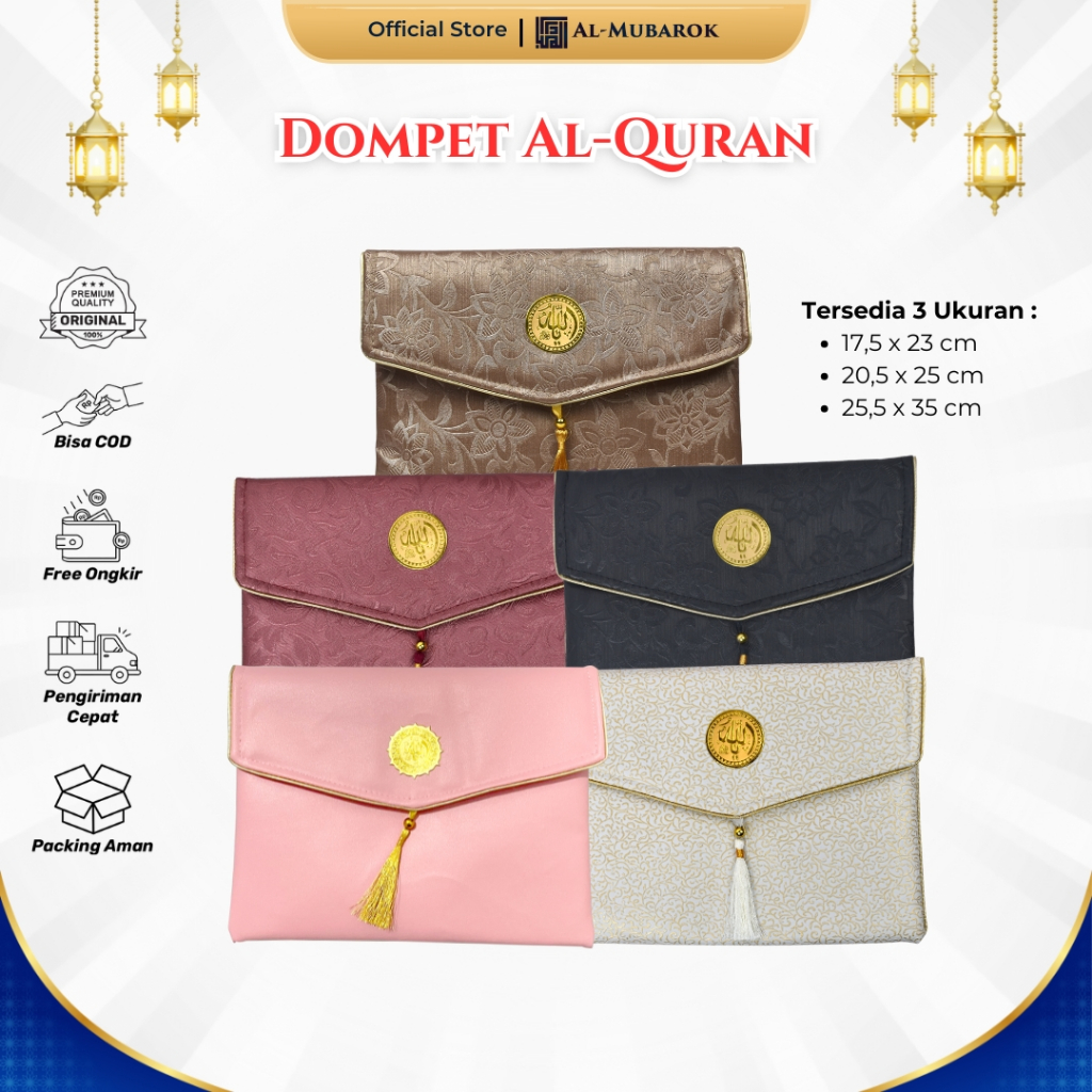 Dompet Pouch Exclusive Kain Alquran Yasin Sajadah Cocok Untuk Tempat Al Quran A6 A5 A4 Bahan Oscar