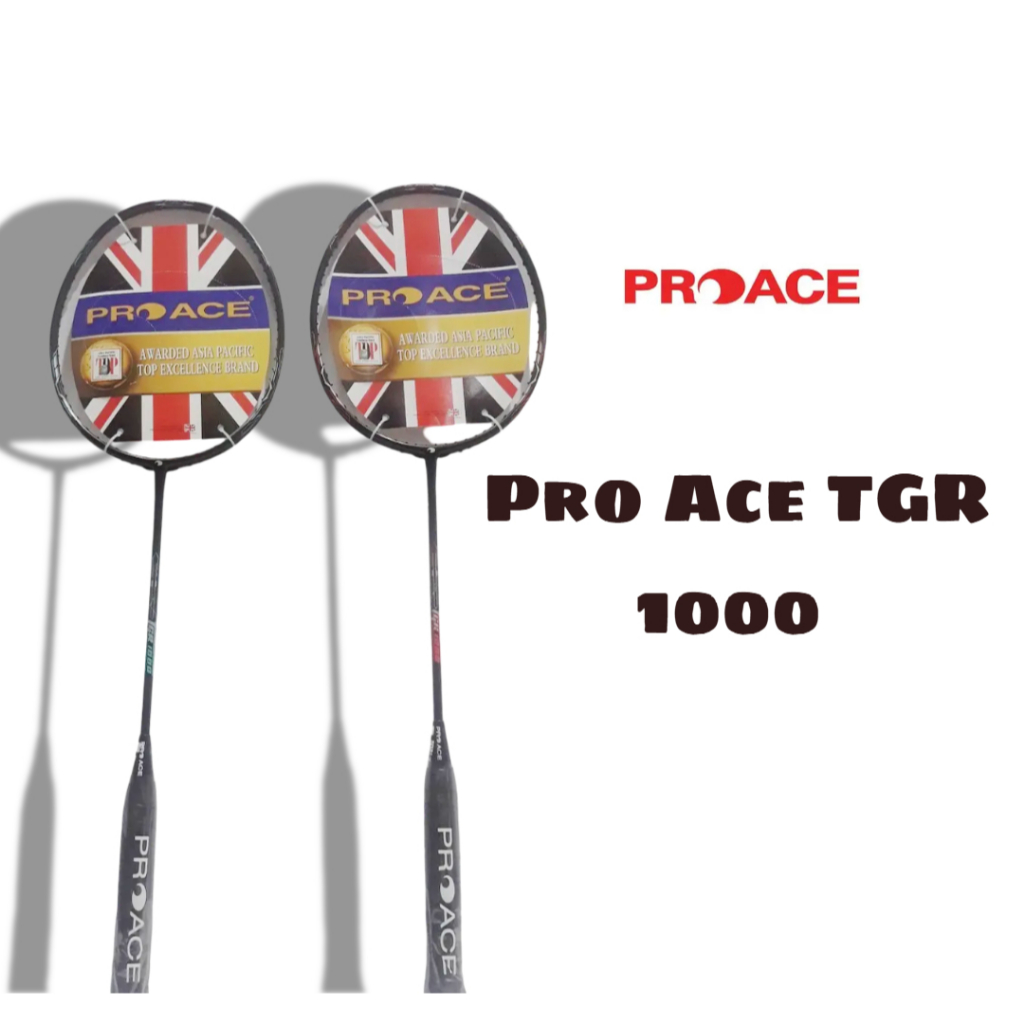 Raket Badminton Original Pro Ace TGR 1000 Bonus Grip Handuk