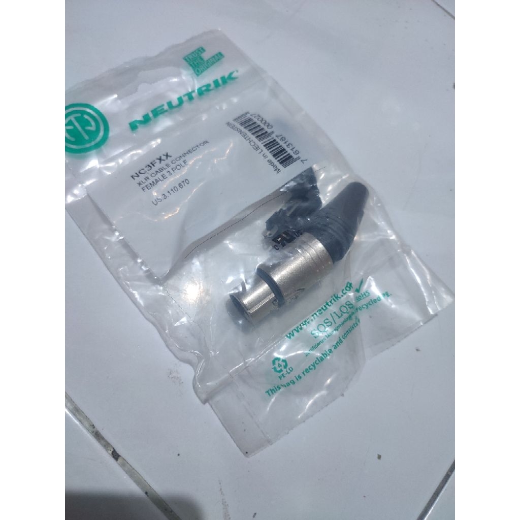 Jek Canon NEUTRIK XLR 3 Pin Original NC3MXX / NC3FXX – Male & Female Connector Made in Liechtenstein