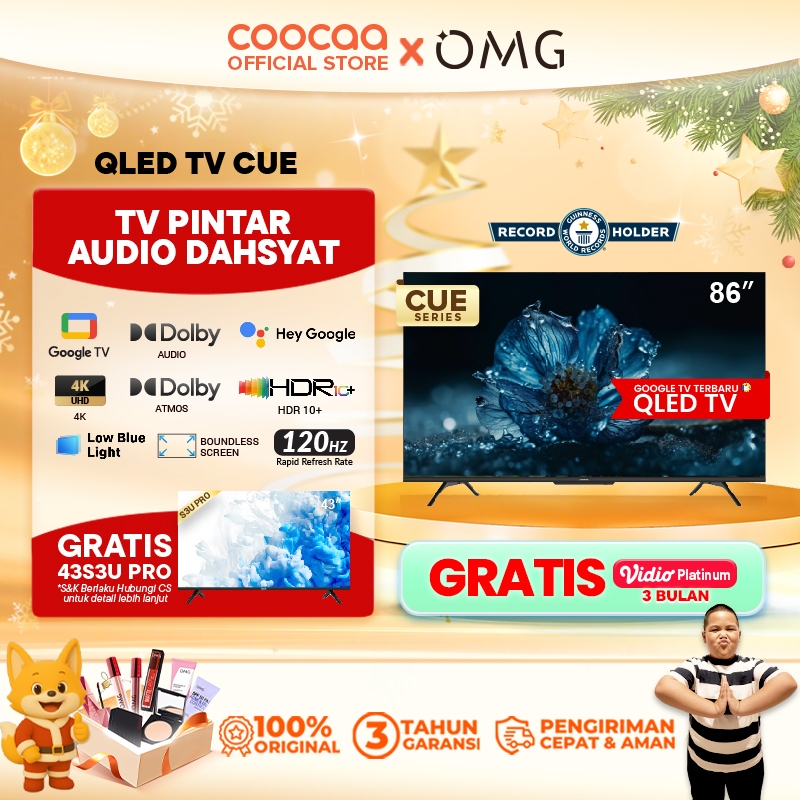 [NEW] [Google TV] COOCAA TV 86 inch - Smart TV - Digital TV - Netflix & Youtube - Google Assistant -