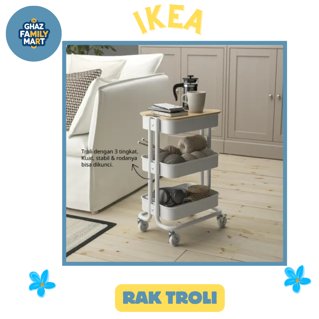 IKEA RÅSKOG Rak Troli, size 28x38x61 cm