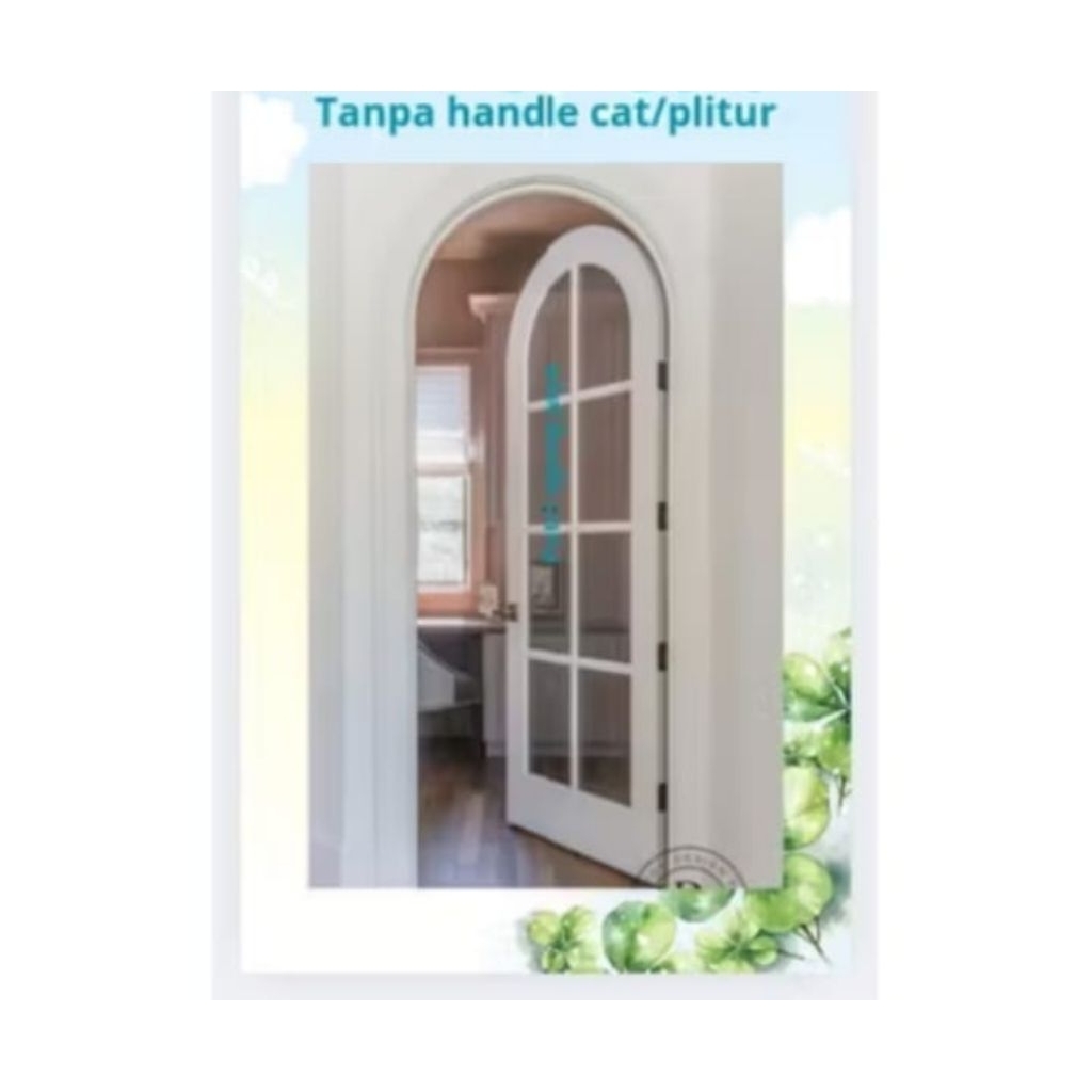 kusen+pintu lengkung kaca  bahan kayu kamper dan meranti bisa custom respon