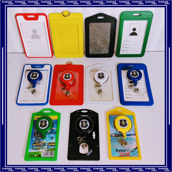 Gantungan Yoyo Id Card Putar Stainless Satpam/Security + Tempat/Holder Id Card