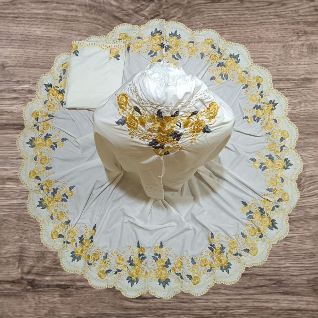 Mukena Katun Hima Bordiran Suji lokan Keliling Khas Bukittinggi Katun Mewah