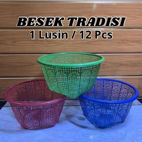 1 Lusin 12 Pcs Besek Tradisi  Hajatan Plastik Murah Tebal Berkualitas Kitchenware ceting  plastik