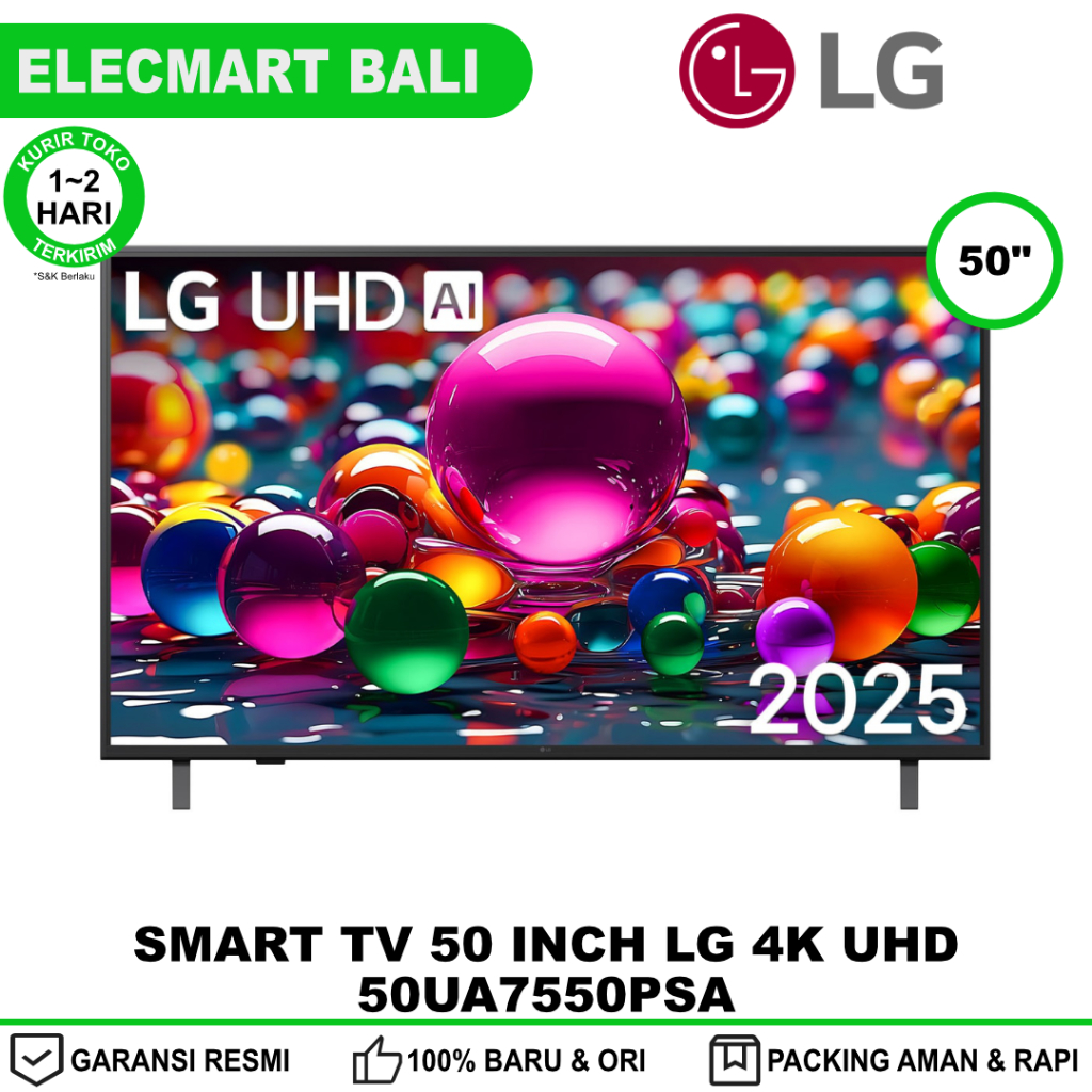 LG Smart TV 50 Inch 4K UHD WebOS 2025 50UA7550PSA