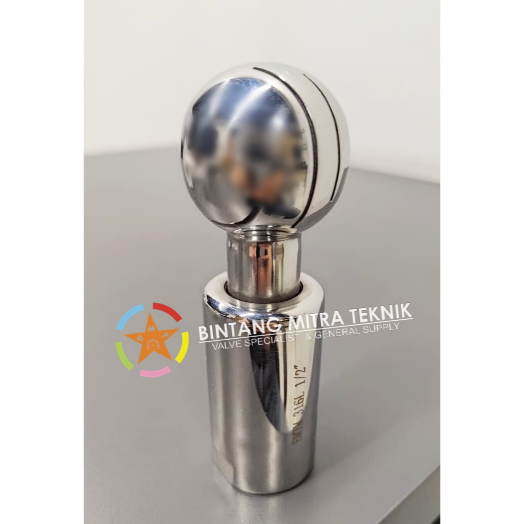 ROTARY SPRAY BALL SANITARY STAINLESS 316L 1/2" DRAT DALAM