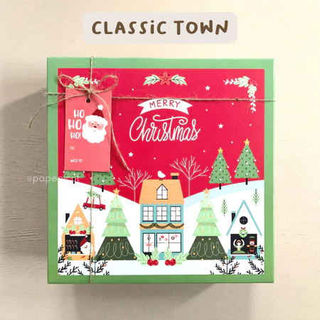 Box Natal Dus Packaging Natal Kue Hampers Natal Box Kue Natal Varian Classic Twon Ukuran 22 x 22 x 8
