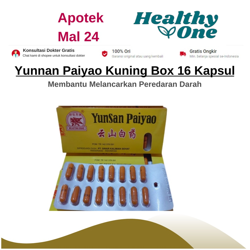 Yunnan Paiyao Kuning Boc 16 Kapsul
