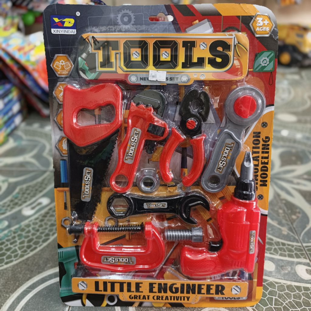 Mainan Anak Tools Set Alat Pertukangan Tukang Konstruksi Bangunan UNIK.99