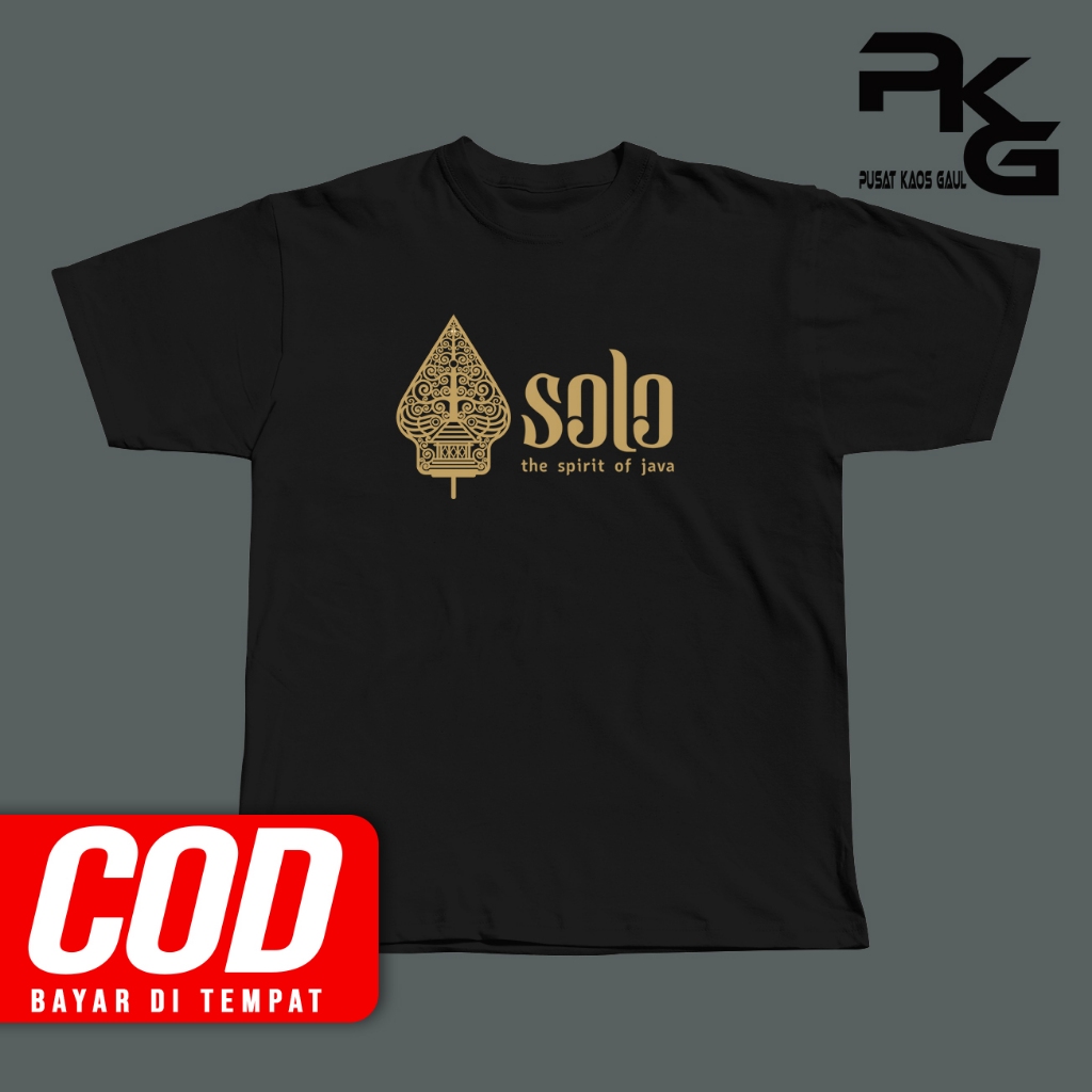 Kaos T-Shirt Pria Distro SOLO THE SPIRIT OF JAVA FREE CUSTOM Terbaru Unisex Pollycotton 24s