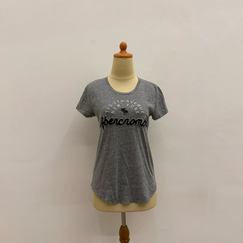 PRELOVED Abercrombie & Fitch Logo Print Short Sleeve T-Shirt Blouse Fashion Wanita