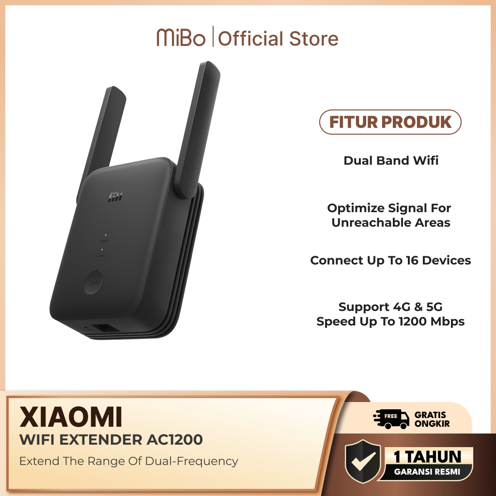 Xiaomi Mi WiFi Range Extender AC1200 Berkecepatan Tinggi Koneksi Stabil Pengaturan Mudah Garansi Res