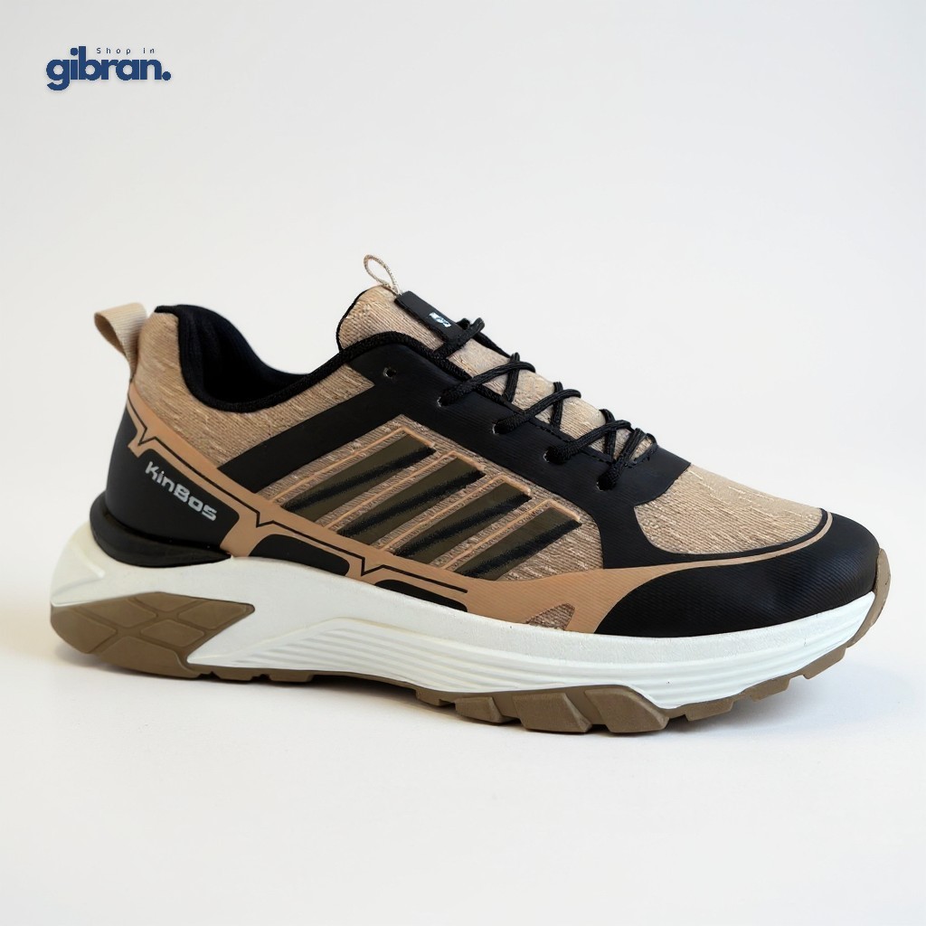 KINBOS KLL918 Cream 39-44 Sneakers Running Pria Dewasa Sepatu Olahraga Sporty