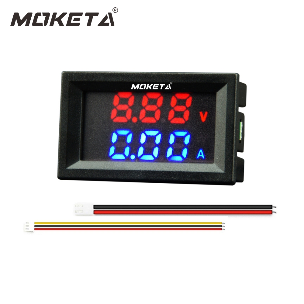 MOKETA M430 Digital Voltmeter Ammeter Power Meter 10A/50A/100A Amp Voltage Current Meter Tester Red 