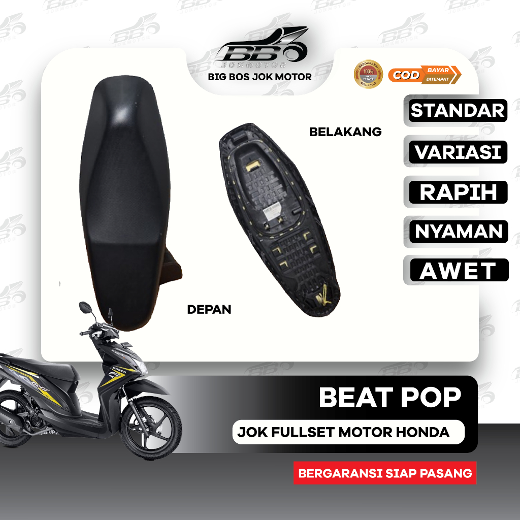 Jok Motor Beat Pop Siap Pasang I Jok Honda Beat Kulit Standar & Variasi