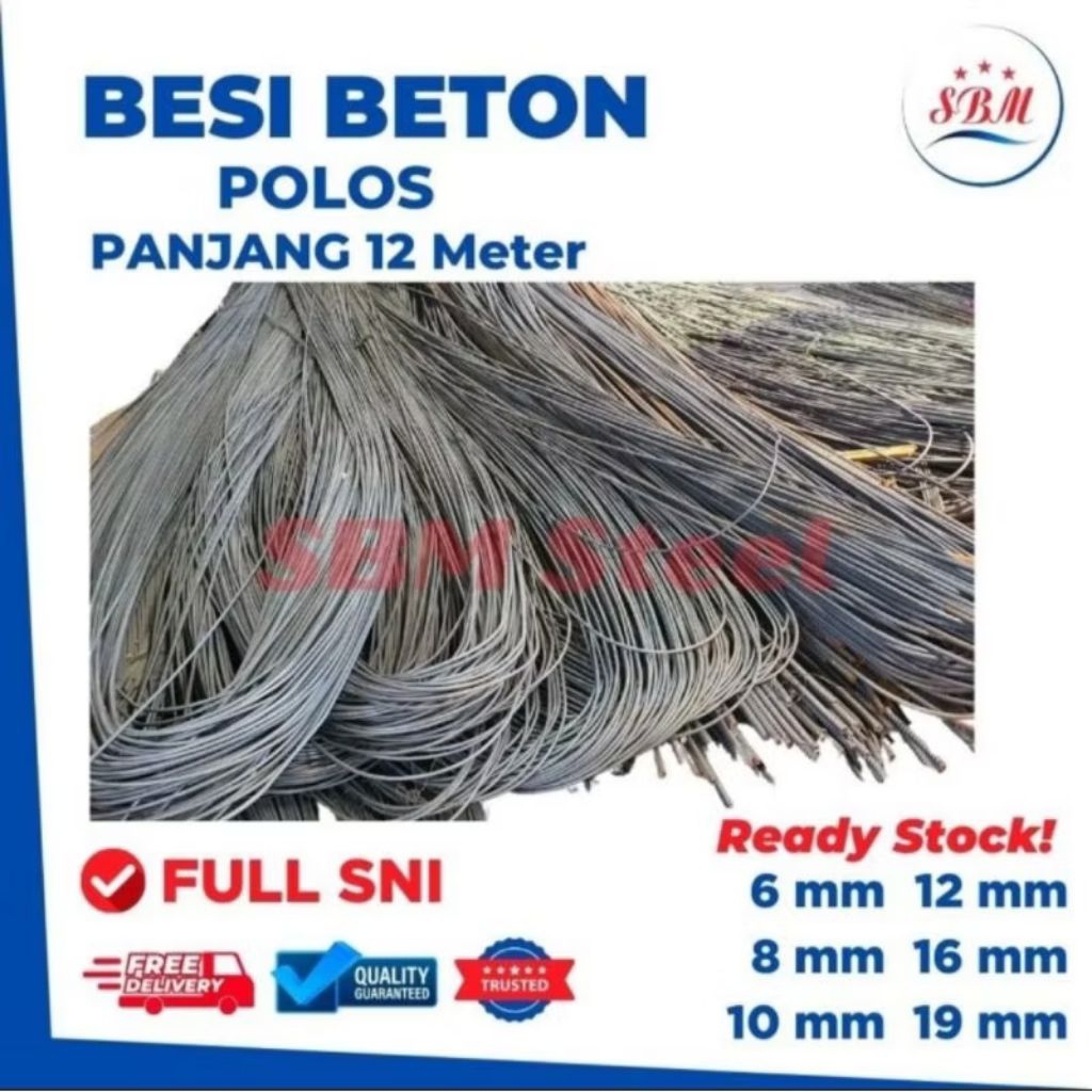 Besi Beton Polos 6mm SNI (0,3mm) Panjang 12 Meter