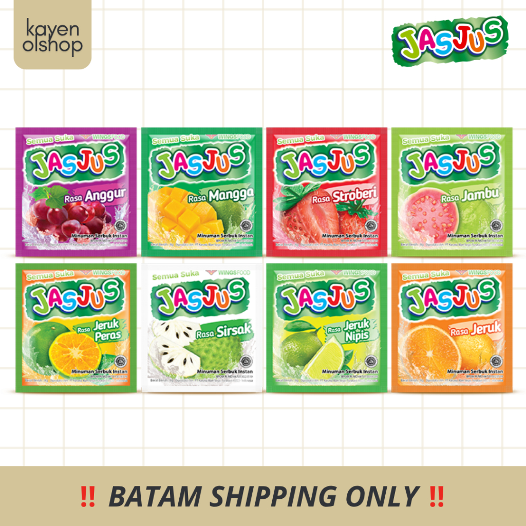 JasJus per sachet 8 gram | jasjus anggur jasjus mangga jasjus stroberi jasjus jambu jasjus sirsak ja