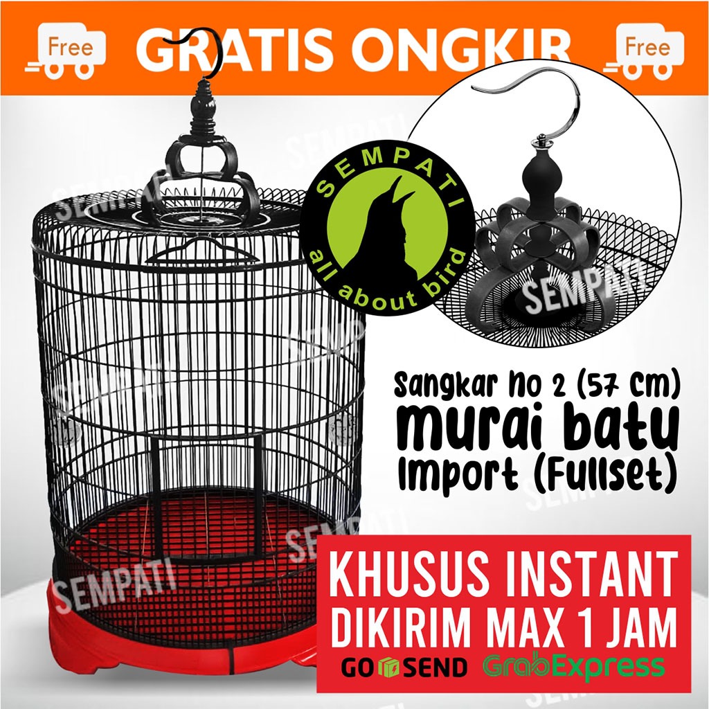 SEMPATI KHUSUS TERKIRIM 1 JAM INSTAN GRAB GOJEK Sangkar Murai Import Kandang Burung Murai Batu Bahan