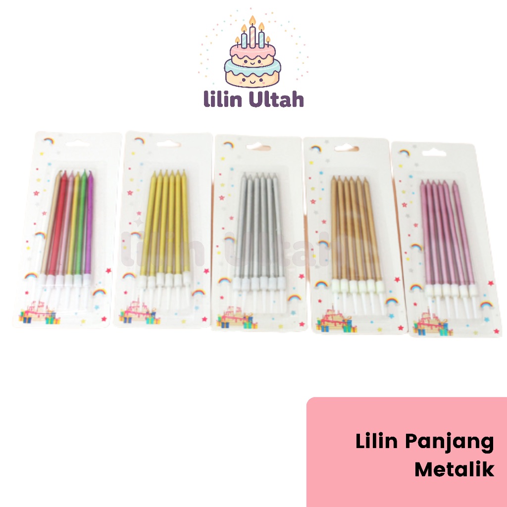 Lilin Ultah Metalik Lilin Panjang Metalik >Lilin Ulang Tahun Panjang Metalik Premium