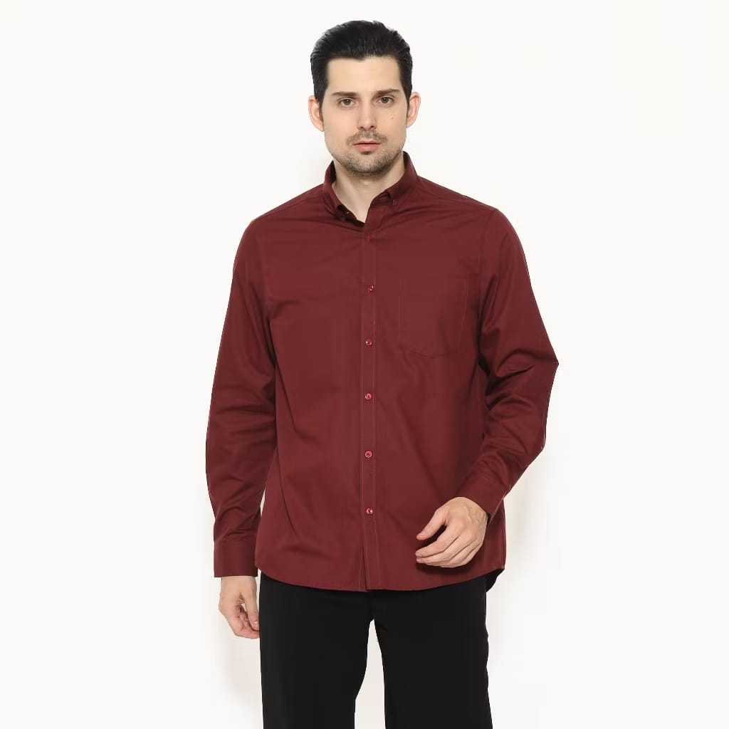 Kemeja Maroon Remus By Lawell Pria Dewasa - RITA