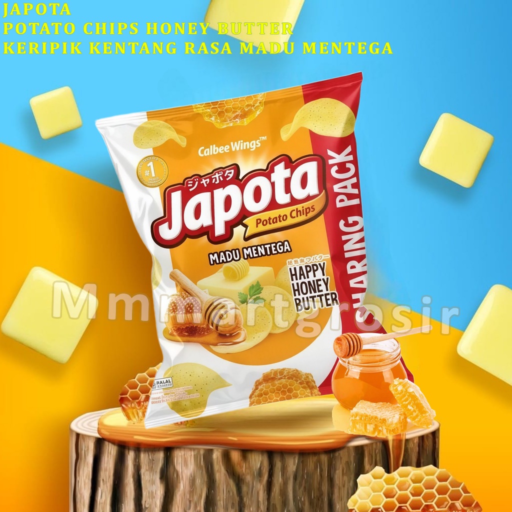 Japota / Potato Chips Honey / Keripik Kentang Rasa Madu Mentega / 120gr