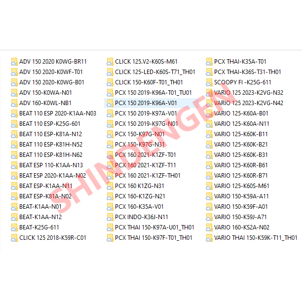 PAKET 150 FILE BIN-XDF HONDA KEIHIN SHINDENGEN