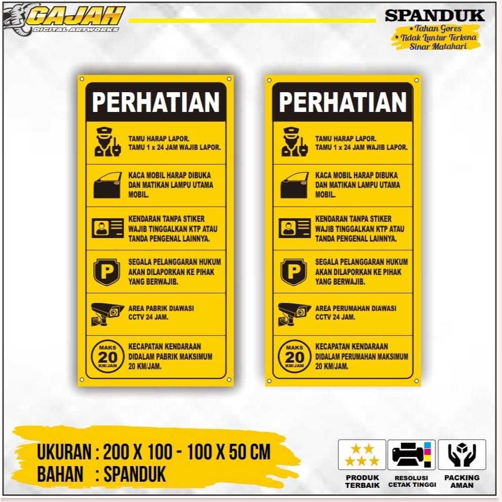 Spanduk Peraturan Masuk Pabrik / Perumahan