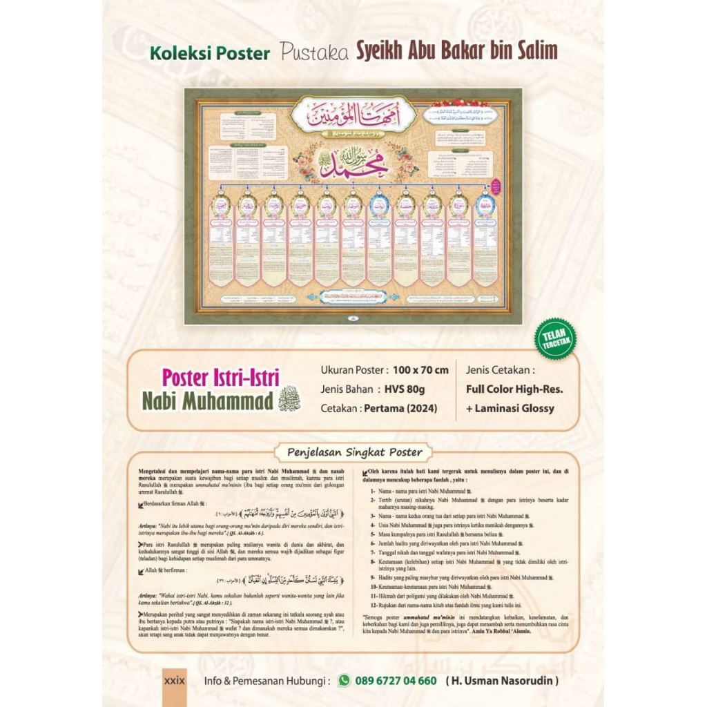 POSTER NAMA - NAMA ISTRI NABI MUHAMMAD SAW