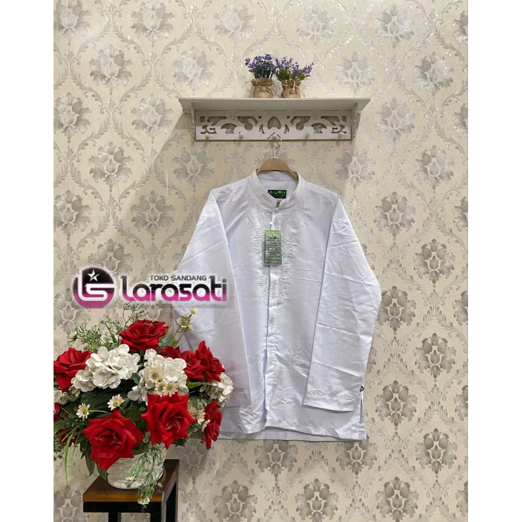 baju Koko merk Al-MIA putih lengan panjang jumbo terbaru