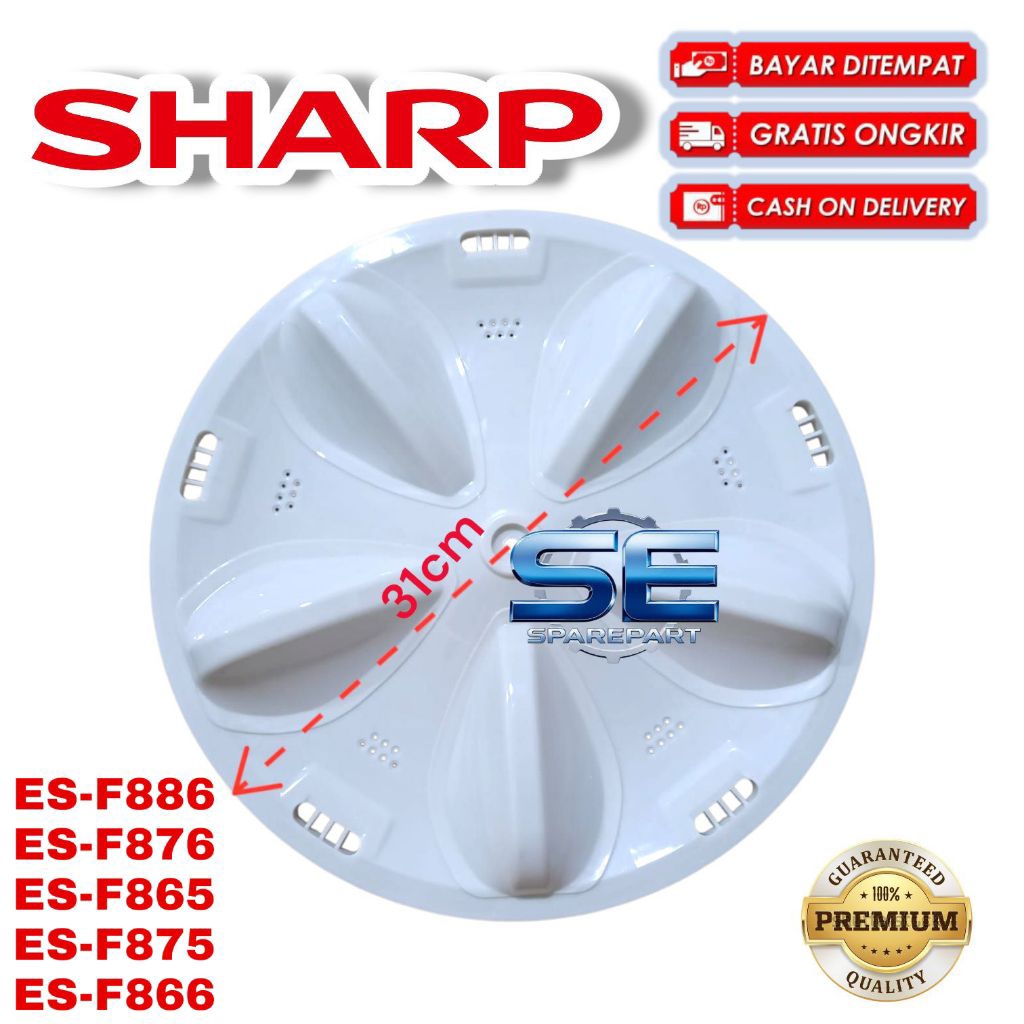 PULSATOR ATAU BALING BALING PUTARAN MESIN CUCI SHARP 1 TABUNG TOP LOADING ES-F866 ES-F876 ES-F865 ES