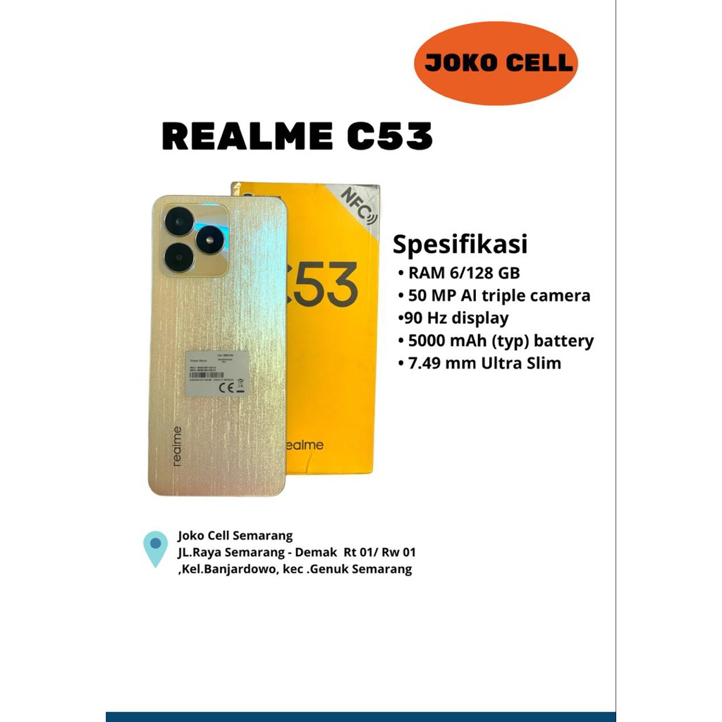 REALME C53 6/128 (handphone second)