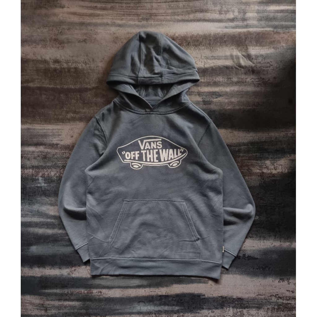 hoodie vans big logo grey