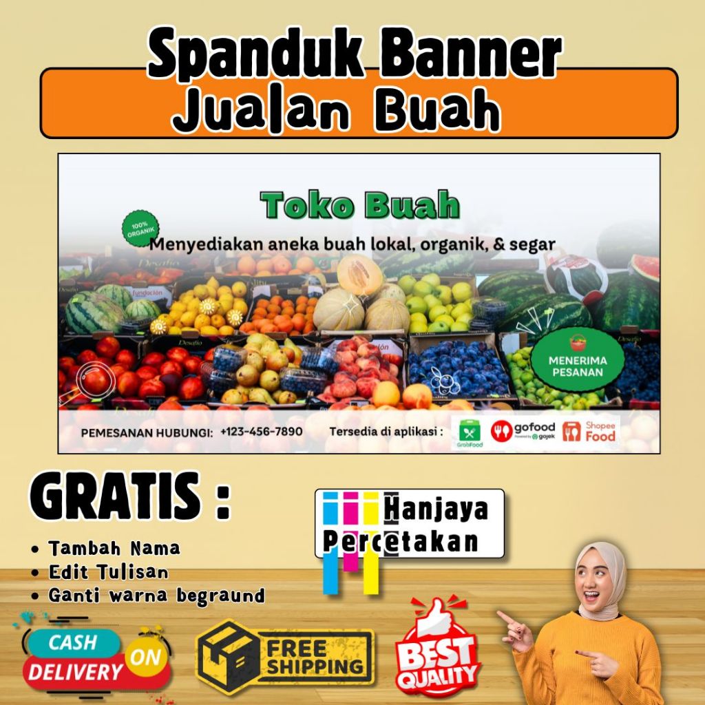 SPANDUK JUALAN BUAH | BANNER TOKO BUAH