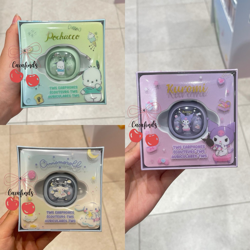 MINISO x Sanrio‼️TWS Earphone Wireless Bluetooth + Case Sanrio Collection (Kuromi / Cinnamoroll / Po