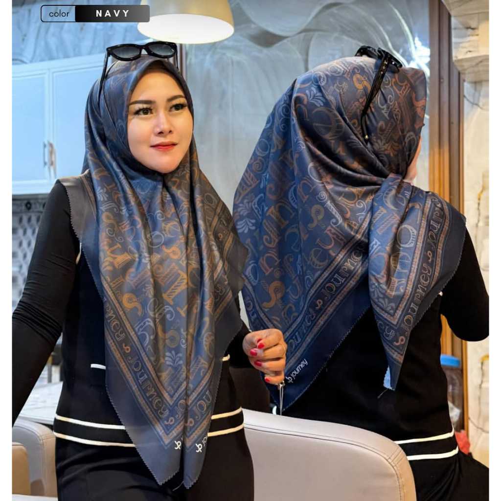 (PAKAI POUCH) JILBAB MOTIF JP KW TIMY JOURNEY KW VOAL PREMIUM TERBARU