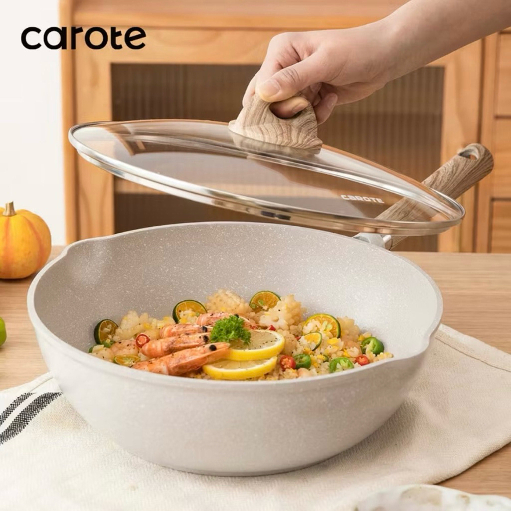 Carote Wok Wajan Penggorengan Size 30cm Lapisan Granit